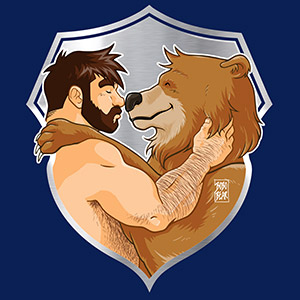 Bobo Bear: Adam and Bobo like cuddles - shield