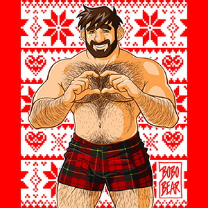 Bobo Bear: Adam i love you - ugly Xmas pattern