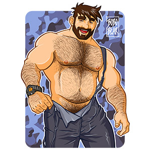 Bobo Bear: Adam likes dungarees - navy camouflage