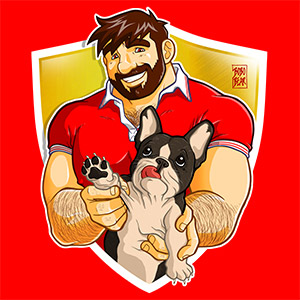Bobo Bear: Adam likes frenchies - black and white puppy Bobo Bear: Adam likes frenchies - black and white puppy