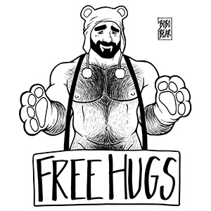 Bobo Bear: Adam likes hugs - black lineart Bobo Bear: Adam likes hugs - black lineart