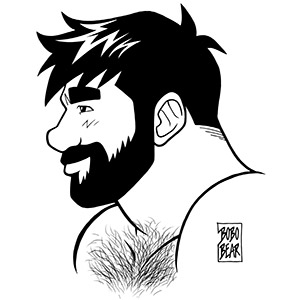 Bobo Bear - Adam profile - black lineart