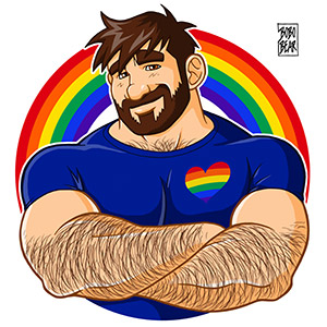 Bobo Bear - Adam likes crossing arms - Gay pride