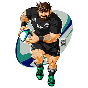 Bobo Bear: Adam likes to play rugby - New Zealand Bobo Bear: Adam likes to play rugby - New Zealand