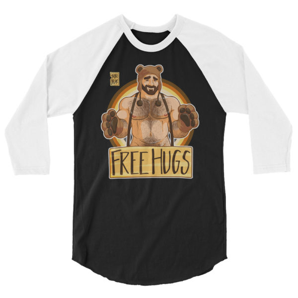 ADAM LIKES HUGS - BEAR PRIDE - 3/4 sleeve raglan shirt