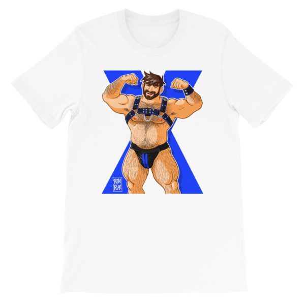 ADAM LIKES HARNESS - BLUE X - Short-Sleeve Unisex T-Shirt