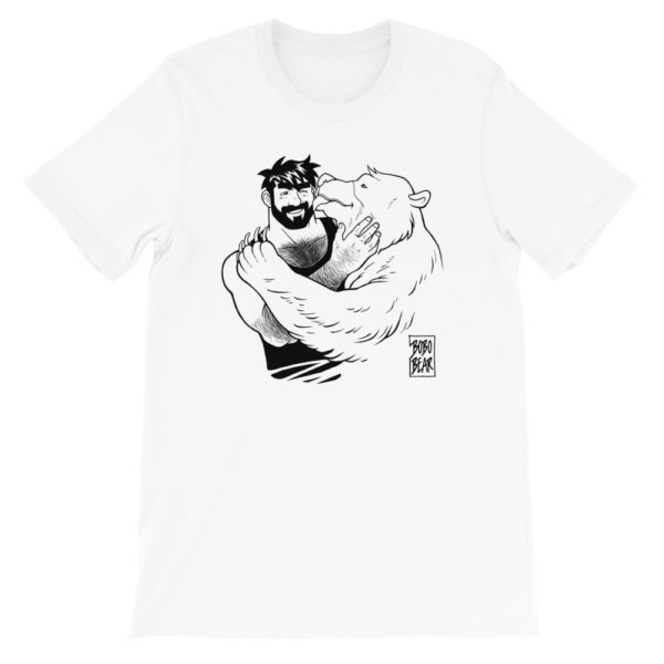 BEAR KISS - BLACK LINEART - Short-Sleeve Unisex T-Shirt