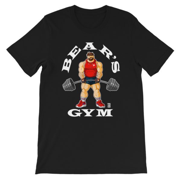 ADAM LIKES BEARS GYM - WHITE WRITING - Short-Sleeve Unisex T-Shirt