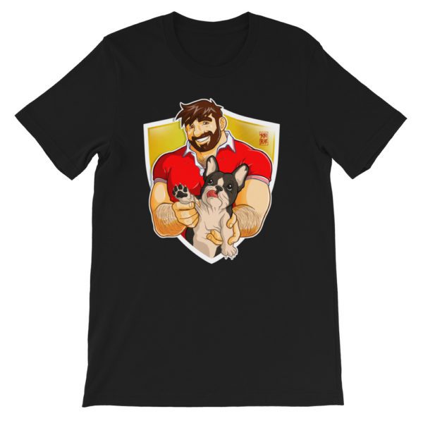 ADAM LIKES FRENCHIES - BLACK AND WHITE PUPPY - Short-Sleeve Unisex T-Shirt