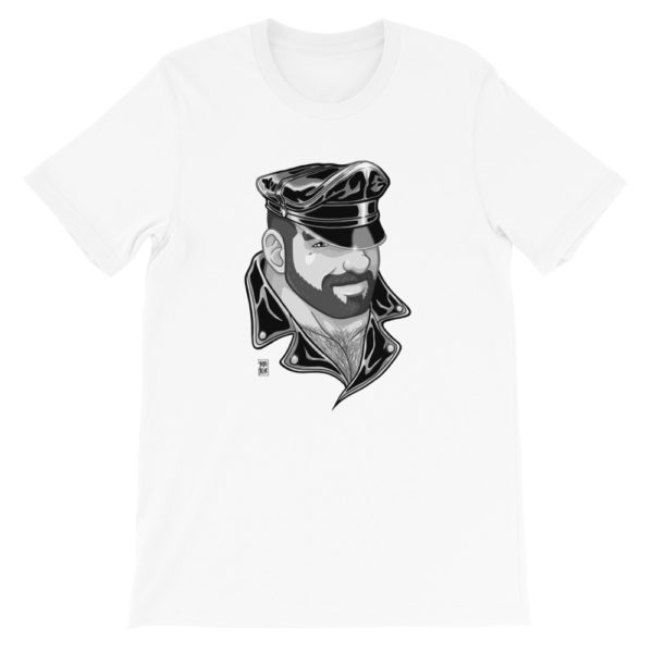 ADAM LIKES LEATHER - BLACK AND WHITE - Short-Sleeve Unisex T-Shirt