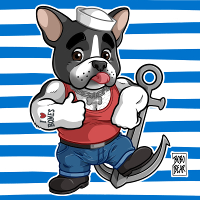Bobo Bear - FRISKY FRENCHIE (BLACK & WHITE)
