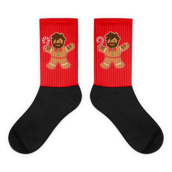 GINGERBREAD BEAR - RED BACKGROUND - Bobo Bear Socks