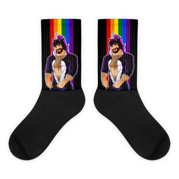 ADAM LIKES UNICORNS - BLACK BACKGROUND - Bobo Bear Socks