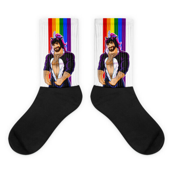 ADAM LIKES UNICORNS - WHITE BACKGROUND - Bobo Bear Socks