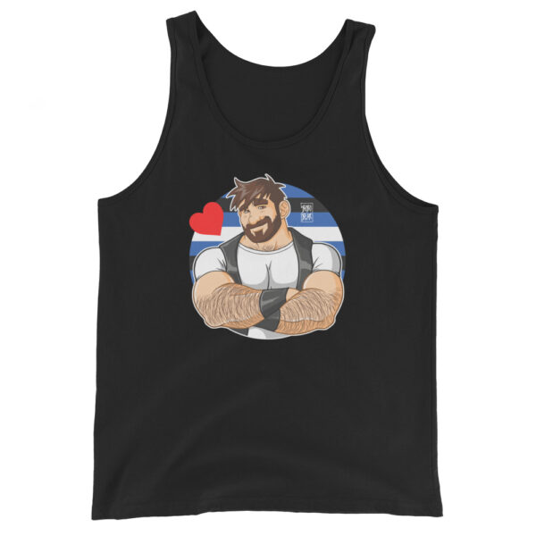 ADAM LIKES CROSSING ARMS - LEATHER PRIDE - Bobo Bear Unisex Tank Top