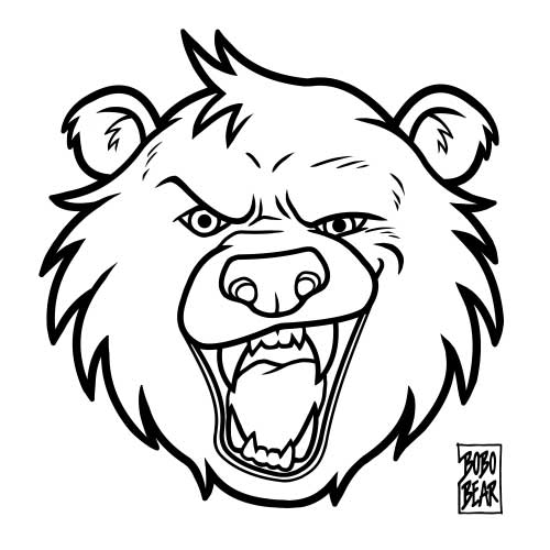 Bobo Bear: Bobo Likes To Growl (Black Lineart)