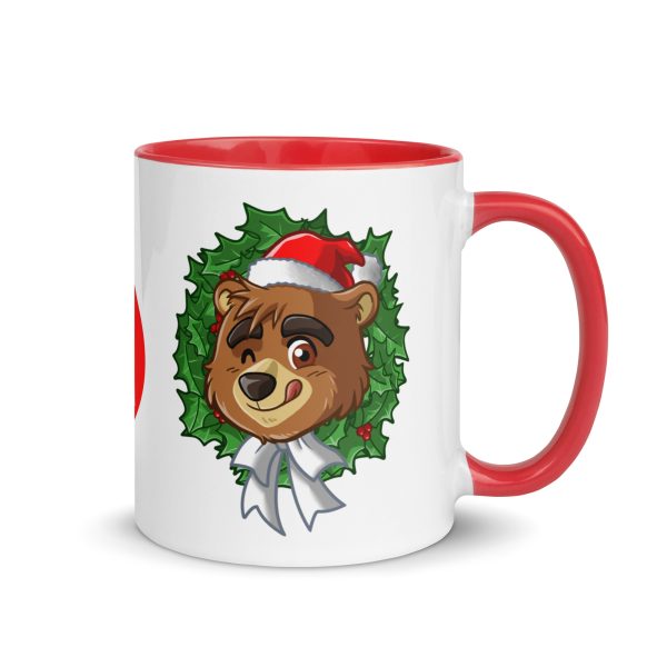 XMAS - CUTE CUB WREATH - Bearzoo Mug with Color Inside
