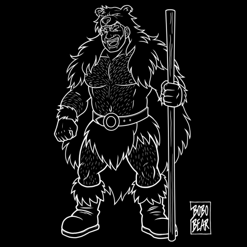 Bobo Bear: ADAM LIKES BEARBARIANS - WHITE LINEART