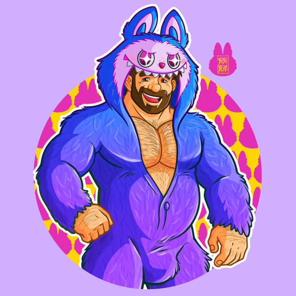 Bobo Bear: ADAM LIKES LA-BOBO - Blue Purple Onesie